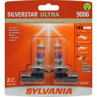 Sylvania 9006 SilverStar Ultra Halogen Headlight Bulb, Pack of 2.